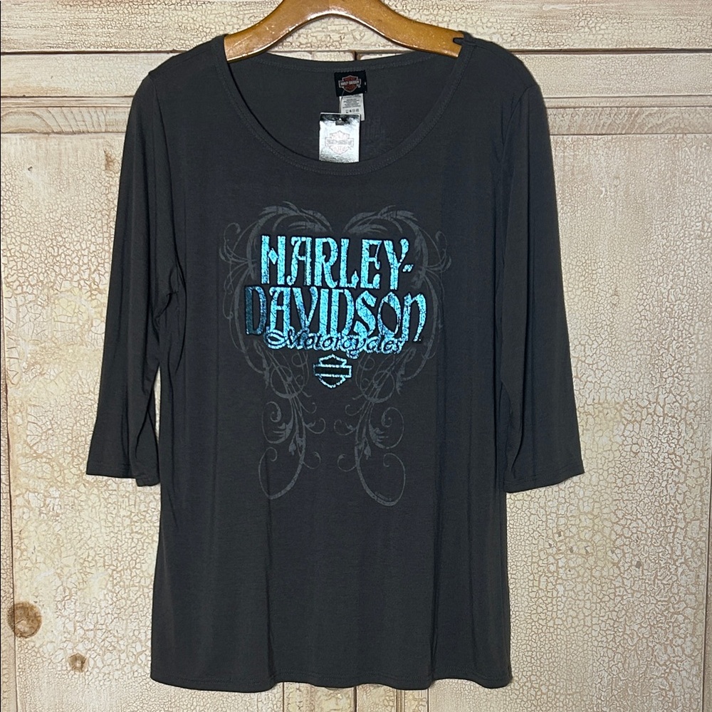 Harley-Davidson NWT Women's 3/4 Sleeve Lightweight Shirt L